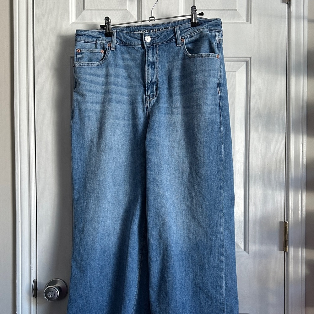 American Eagle Outfitters Blue Flare & Wide Leg Jeans - 12 SHORT